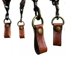 Load image into Gallery viewer, Men's New Brown Leather Suspender Belt| Genuine Cowhide Adjustable Chest Belt XL