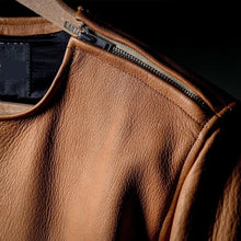 Load image into Gallery viewer, New men's & boys brown leather T-Shirt. Real Soft Sheepskin leather round neck.