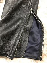 Load image into Gallery viewer, Mens Black Motorcycle Leather Pant. Real Soft Cowhide Leather Padded Biker Pant.