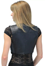 Load image into Gallery viewer, Women's & Girls New Motorbike Crop Leather Vest. Real Soft Sheep Leather Vest.