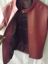 Load image into Gallery viewer, New Men's & Boys Black & Red Leather T-Shirt. Real Soft Lambskin Jacket.