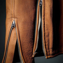 Load image into Gallery viewer, New men's & boys brown leather T-Shirt. Real Soft Sheepskin leather round neck.