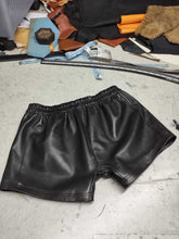 Load image into Gallery viewer, New Black leather Boxer shorts. Real Soft Sheepskin leather brief & underwear 34