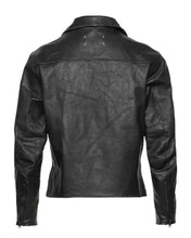 Load image into Gallery viewer, Men's & Boys Black Leather T-Shirt. Real Soft Lambskin Lace-Up Leather T-Shirt.