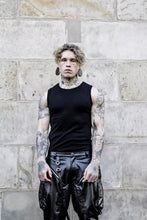 Load image into Gallery viewer, New Mens Drop Crotch Party Leather Pant. Real Soft Lambskin Black Leather Pant