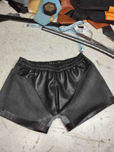 Load image into Gallery viewer, New Black leather Boxer shorts. Real Soft Sheepskin leather brief & underwear 34