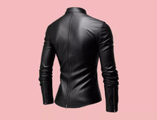 Load image into Gallery viewer, New Men's & Boys Black Leather Full Sleeves T-Shirt. Real Soft Lambskin Jacket.