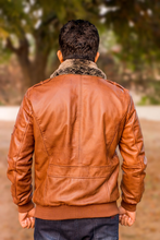 Load image into Gallery viewer, Men's Fur Collared Motorcycle Leather jacket. 2023 Real Sheep Skin Biker Jacket.
