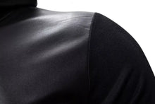 Load image into Gallery viewer, Mens black Leather Halloween Hoodie. Real Soft Lambskin leather M