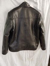 Load image into Gallery viewer, Men&#39;s New Black Customized Leather Jacket. Real Sheepskin Biker Leather Jacket.
