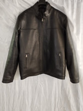 Load image into Gallery viewer, Men&#39;s New Black Customized Leather Jacket. Real Sheepskin Biker Leather Jacket.
