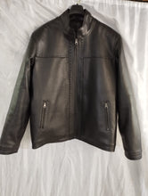 Load image into Gallery viewer, Men&#39;s New Black Customized Leather Jacket. Real Sheepskin Biker Leather Jacket.
