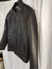 Load image into Gallery viewer, Men&#39;s New Black Customized Leather Jacket. Real Sheepskin Biker Leather Jacket.
