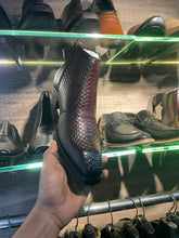 Load image into Gallery viewer, Handmade Men's Crocodile Embossed Leather Boot, Brown Bit Dress Shoe, Handcrafted Footwear (Copy)
