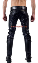 Load image into Gallery viewer, New Black Real Lambskin Leather Quilted Pant. Motorbike Biker Rider Jeans Style Mens Pant
