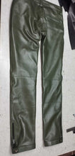 Load image into Gallery viewer, Men&#39;s Leather Forest Green Lambskin Sweat Pants. Handmade Soft Leather trousers.
