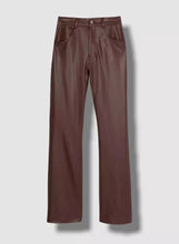 Load image into Gallery viewer, New Women's Brown Celebrity Leather Pant. Real Lambskin Leather Vintage Jeans 34
