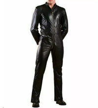 Load image into Gallery viewer, New Men's Leather Slim fit Casual Jumpsuit. Real Soft Sheepskin Leather Bodysuit M

