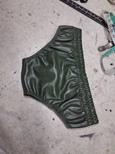 Load image into Gallery viewer, A pair of two Men's Green Double Layered Briefs. Real Soft Sheepskin Leather 34
