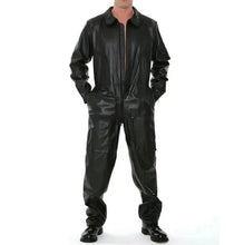 Load image into Gallery viewer, New black casual leather overall for men. Really soft lambskin leather

