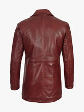 Load image into Gallery viewer, New Men's Burgundy Trench Leather Coat. Genuine Soft Sheepskin Leather Jacket M
