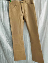 Load image into Gallery viewer, Men's New Beige Color Premium Leather Pant. Real Lambskin Biker Leather Trousers
