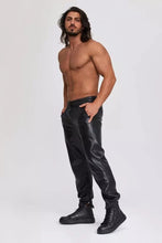 Load image into Gallery viewer, New Men's &amp; boys black Leather Shirt &amp; Trouser. Real Soft Sheepskin leather Outfit XL.
