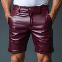 Load image into Gallery viewer, New Men's Burgundy Leather Shorts. Real Soft Sheep leather shorts and underwears
