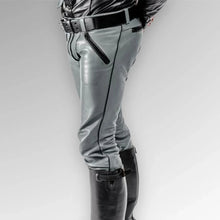 Load image into Gallery viewer, Men&#39;s Gray Lambskin Leather Sweat Pants. Real Soft Leather Biker Jeans Pant 34.
