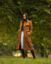Load image into Gallery viewer, Women&#39;s New Trench Suede Leather coat. Real Soft Suede Leather Brown Long Coat.
