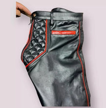 Load image into Gallery viewer, New men&#39;s quilted biker leather pants. Motorcycle pants made of genuine soft lambskin 34
