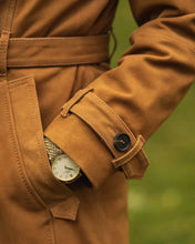Load image into Gallery viewer, Women&#39;s New Trench Suede Leather coat. Real Soft Suede Leather Brown Long Coat.
