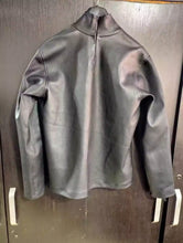 Load image into Gallery viewer, Men's &amp; Boys Black Turtle Neck Customized Leather T-Shirt. Real Lambskin Leather

