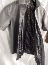 Load image into Gallery viewer, New Mens Gray Color Casual Leather Shirt. Genuine Sheepskin leather Shirt Jacket
