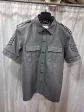 Load image into Gallery viewer, New Men's Grey Leather Shirt. Real Soft Sheepskin leather Police Style Shirt M
