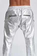 Load image into Gallery viewer, New Men's Leather Silver Lambskin Sweat Pants. Real Soft Leather Joggers trousers 34
