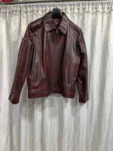Load image into Gallery viewer, Mens New Burgundy Premium Biker Leather Jacket. Real Soft Sheepskin Leather Jacket M.
