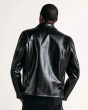 Load image into Gallery viewer, New Men's Black Biker Leather Jacket. Real Soft Sheepskin Leather Casual Jacket M.
