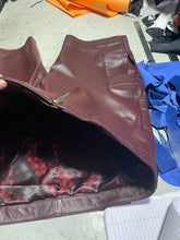 Load image into Gallery viewer, New Men's Burgundy Cargo leather Short. Real Soft Sheepskin Biker leather Customized Shorts 34.
