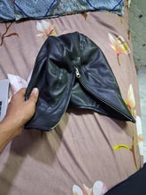 Load image into Gallery viewer, Double Layered Leather Zipper Halloween Mask. Real soft sheepskin leather hooded mask.
