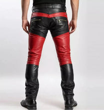 Load image into Gallery viewer, Men&#39;s Black Quilted Biker Leather Pant| Genuine Sheepskin Designer Leather Pant.
