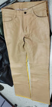 Load image into Gallery viewer, Men's New Beige Color Premium Leather Pant. Real Lambskin Biker Leather Trousers
