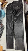 Load image into Gallery viewer, Men's New Black Premium Leather Pant. Real Soft Lambskin Biker Leather Pant 34.
