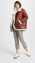Load image into Gallery viewer, Womens B-3 Shearling Leather Jacket. Real Sheepskin Leather &amp; Faux Fur Jacket XL
