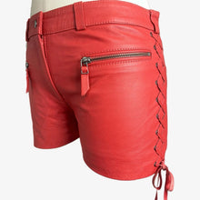 Load image into Gallery viewer, A Pair of 2 Women&#39;s Leather shorts. Real Soft Sheepskin Customized leather Shorts.
