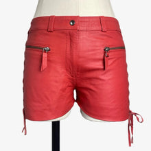 Load image into Gallery viewer, A Pair of 2 Women&#39;s Leather shorts. Real Soft Sheepskin Customized leather Shorts.
