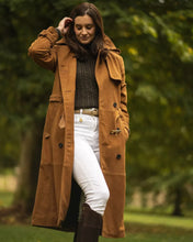 Load image into Gallery viewer, Women&#39;s New Trench Suede Leather coat. Real Soft Suede Leather Brown Long Coat.
