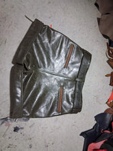 Load image into Gallery viewer, New Mens Green leather shorts. Real Cowhide Leather High Waist Shorts 34.
