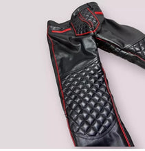 Load image into Gallery viewer, New men&#39;s quilted biker leather pants. Motorcycle pants made of genuine soft lambskin 34
