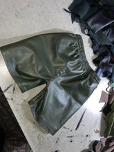 Load image into Gallery viewer, New Men's Forest Green Biker Leather Shorts| Genuine Lambskin Leather Shorts 34.
